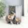 Souvenir Polystone Pencil "Elephant and Elephant in Popone with Flower" Silver 8.5x9x11.5 cm