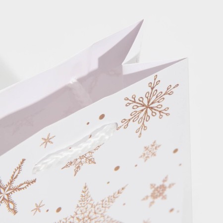 New Year's laminated gift packet "Snowflakes", s 11.5 x 14.5 x 5.5 cm-4
