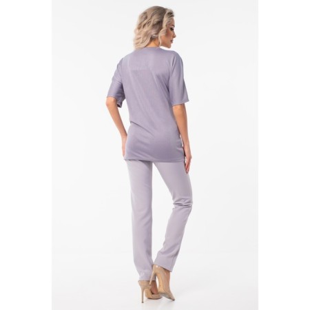 Female trousers, size 44, gray color-4