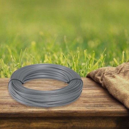 Artificial rattan 8 mm 100 m wave (silver metallic)