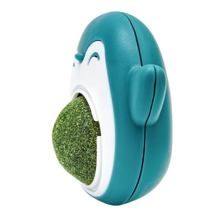 A toy for cats with a cat's mint "Penguin", 6 cm, turquoise-3