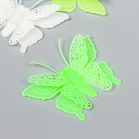 Sticker phosphorus plastic "openwork butterflies 6x5 cm" set 6 pcs 17x12 cm-1
