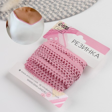 Gum is openwork, 13 mm, 10 ± 1 m, pink color-1