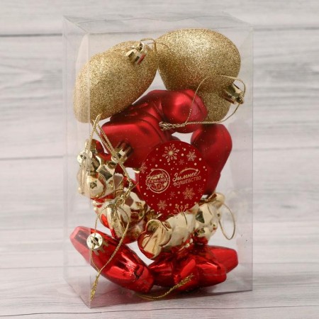 Set of jewelry plastic 8 pcs "Disco Bear Assorted" gold red-1