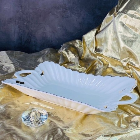 Rectangular dish lenardi, with handles, porcelain, length 34 cm