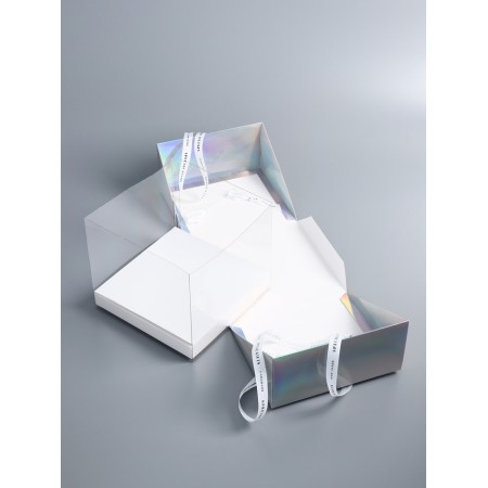 Box under the bento-port with ribbons, holography, 21 x 21 x 18 cm-3