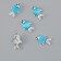Decor for creativity metal, rhinestones "fish" blue 2.2x1.2 cm