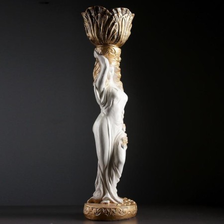 Figure "Girl Standing Kashpo on the head is medium" White-Bronza, 1.5 l / 19x80x19cm-1