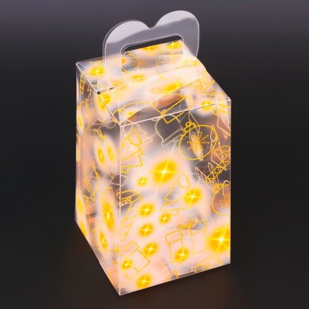 New Year. Box a gift New Year's folding PVC "Make a desire" 12 x 7 x 7 cm.-1