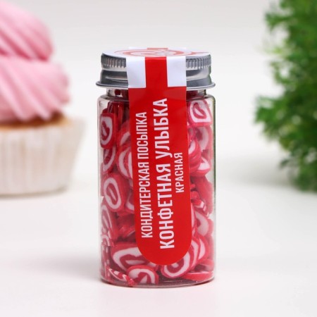 Sprinking confectionery "candy smile", red, 50 g-1