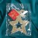 Christmas tree decoration "flickering star with a bow" 12x14 cm, gold