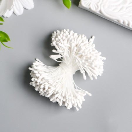 Stamens for flowers "Drops Matte White" d = 1.5 mm set 400 pcs length 6 cm-1