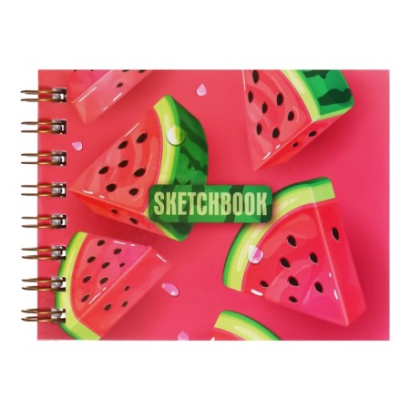 A6 sketchbook, 80 sheets on the crest on the short side of the "slices", solid cover, block 100 g/m²