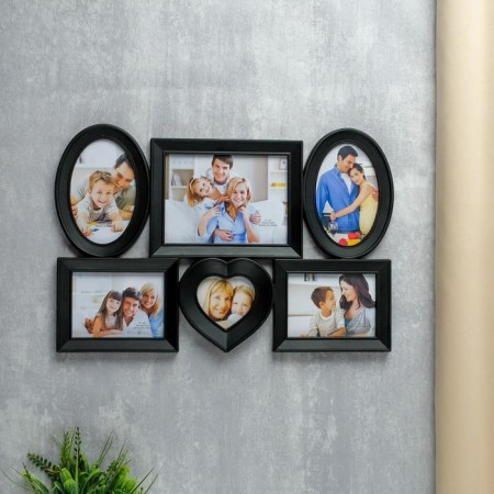 Photo frame plastic in 6 photos "Collage" 44x30 cm (10x15, 9x13, 13x18, 9x9 cm)