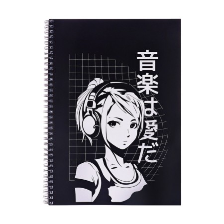 Notebook on the crest "ART. Girl", A4, 80 sheets in a cage, cover Covering cardboard, glossy lamination, offset block