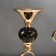 Summary Metal for 3 candles "Turning" Gold with black 39x13.5x42 cm