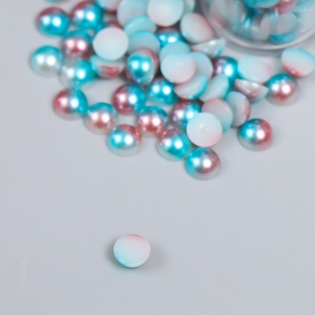 Decor "Semiobusins ​​and rhinestones. Blue gradient" d = 6 mm 10 g 200 pcs 5x2.5 cm, mix-4