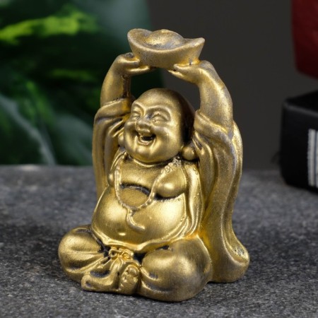 Figure "Hothee with Assigning" aged gold, 7x5x4cm-3