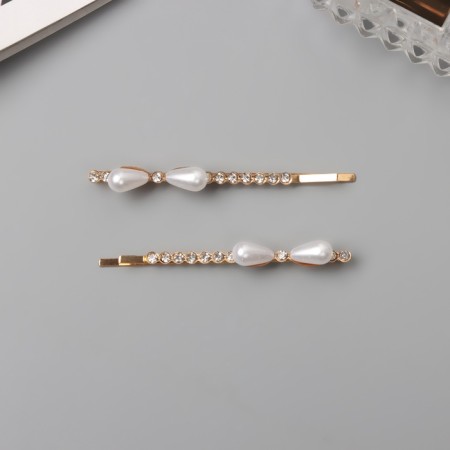 Invisibility for hair "Gloria" (set 2 pcs) bow, 6 cm, gold-1