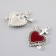 Decor for creativity Metal "Red Heart Arrow" silver enamel set 2 pcs 3.9x3.4 s