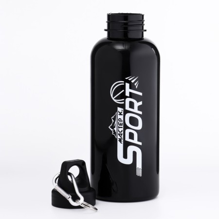 Water flask, 500 ml, "Master K", 20 x 6 cm, black-1