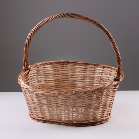 Basket "New", bottom: 34 × 24 cm, top: 43 × 37 cm, h = 14/19/41 cm, manual weaving, veneer, lobe-4