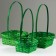 A set of wicker baskets, D19x9/32 cm, d22x9.5/34 cm, d25x10/36 cm, 3pcs, green, bamboo