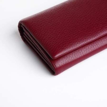 Women's wallet on a magnet, burgundy color-2