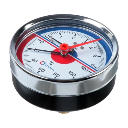 Thermomanometer "CTM", axial, DK 80 mm, 0.6 MPa, external thread 1/4 ", 120 ° C