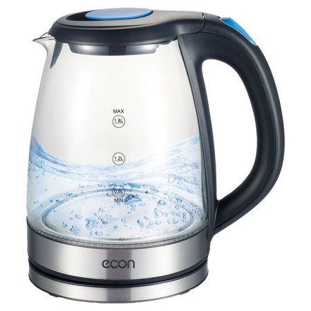 ECO-1736ke kettle, glass, electric, 1.8 l, 1850 watts, silver color