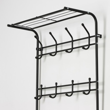 The rack in the hallway "Constant", 69 × 26 × 183 cm, black color-3