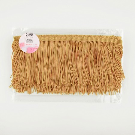 Decorative braid "Furrm", 10 cm, 5 ± 0.5 m, golden-beige color-2