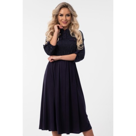 Female dress, size 44, blue color-5