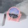 Mirror desktop "circle", D mirror surface 13.5 cm, pink color