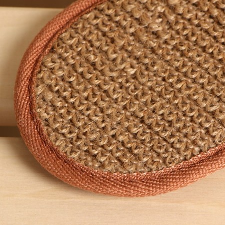 A washcloth from nettles (rami), oval with cotton, 14.5x9.7 cm-2