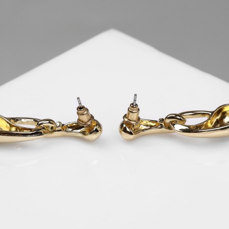 Earrings with pearls "Busina" miniature Mach, color gold-2