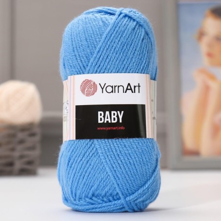 Baby yarn 100% acrylic 150m/50g (600 bright blue)-1