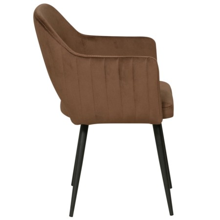 Stool "Berta", color velor Tenerife Chocolate / Metal black-1