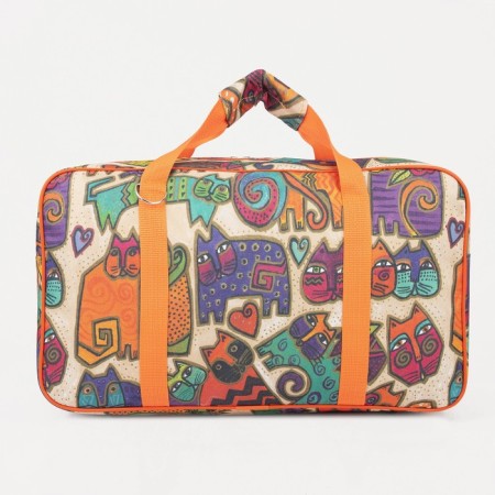 Road bag with lightning, external pocket, long belt, orange/colorful color-1