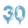 Candle in the cake jubilee "line" (set 2 in 1), number 30, blue metallic, 6.5 cm