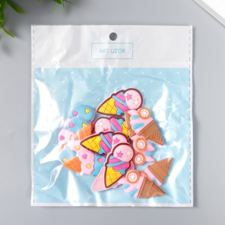 Decor for creativity Rubber "Ice Cream in ROKLE" set of 15 pcs MIX 3.5x2 cm-4