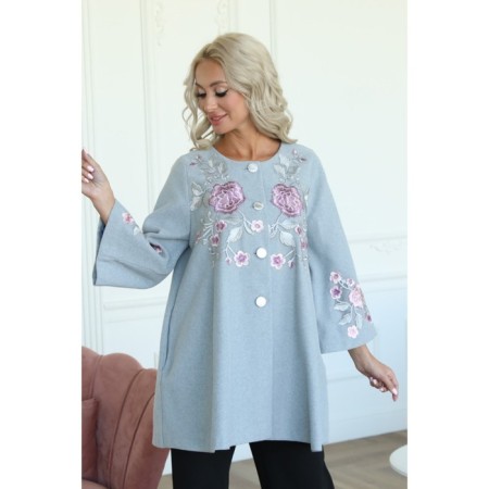 Female coat, size 44, gray color-3