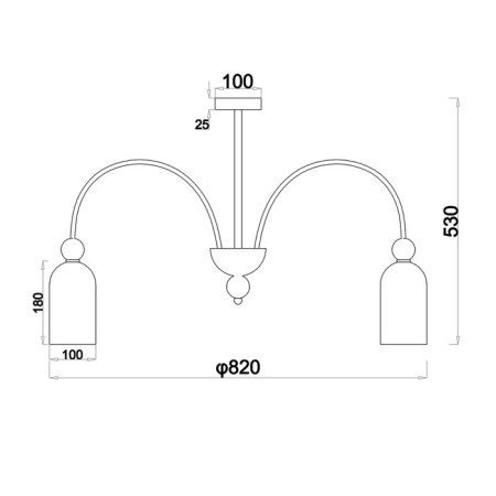 Ceiling lamp on the rod Ode E14x60W-5