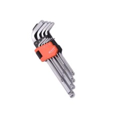 A set of keys of imbus hexagonal Harden 540606, HEX, CRV, 9 pcs., 18 cm, ball ending