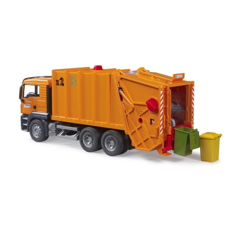 Bruder man garbage truck, with tanks, orange color-6