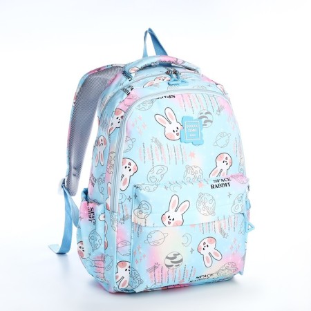 School backpack from textiles 2 of the lightning department, 4 pockets, blue color-2