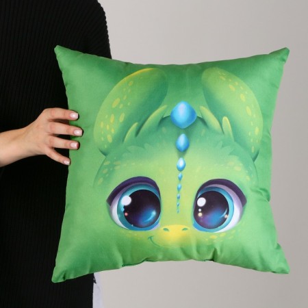 Square pillow "Dracos", green-4