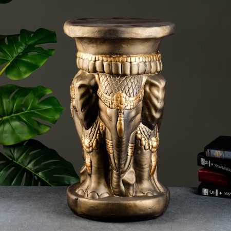 Figure - stand "Three elephants" 28x28x50cm, black gold