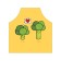 Apron of a kitchen with a photo print "Broccoli in love", adjustable, size OS