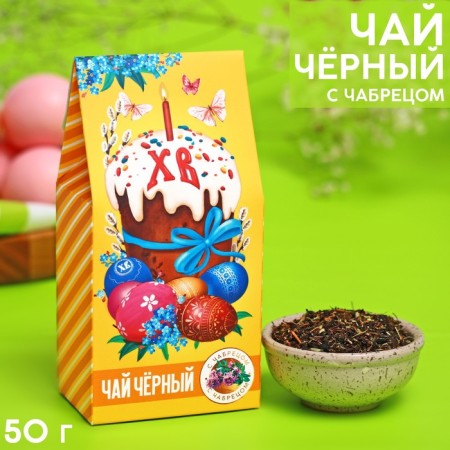 Black tea "Easter cake", with thyme, 50 g.